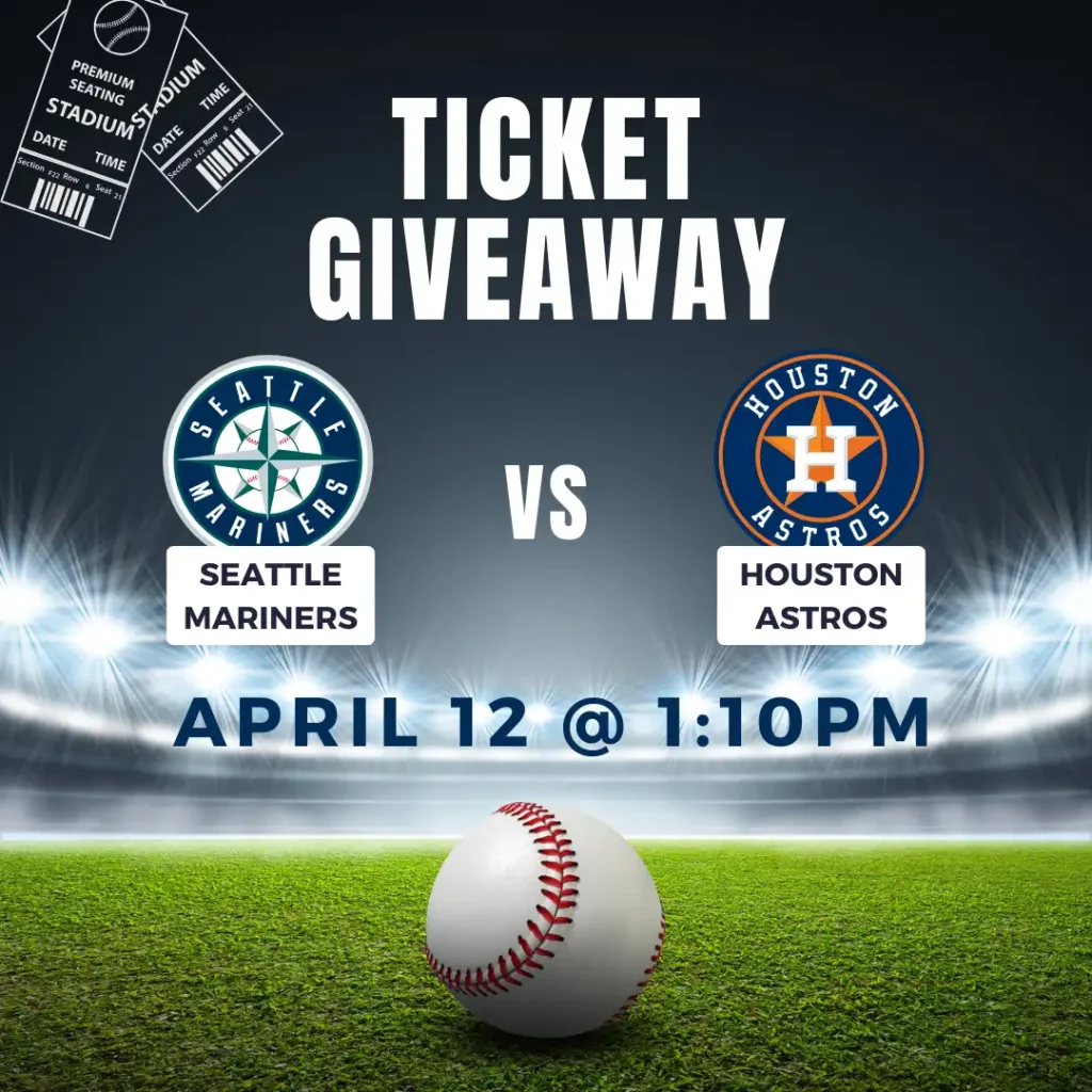 Ticket Giveaway, Mariners vs Astros on April 12th at 1:10pm